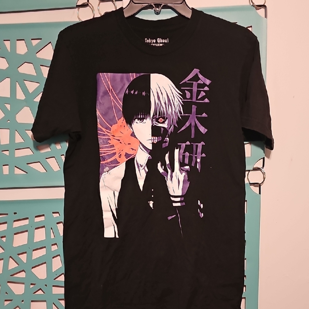 My Hero Academia Black and Purple Graphic T-Shirt Medium